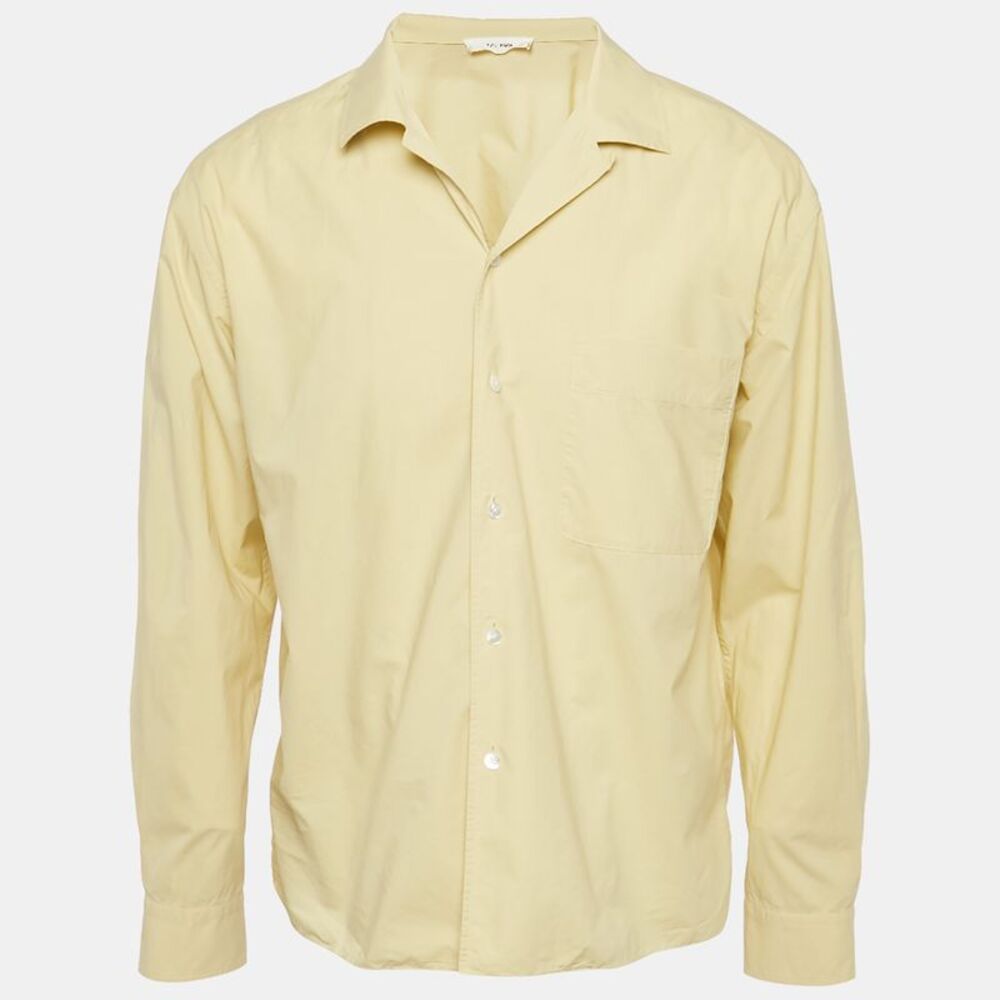 The Row Yellow Cotton Elijas Camp Collar Shirt S